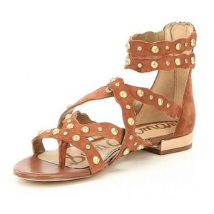Sam Edelman brown gladiator Sandals w studs
